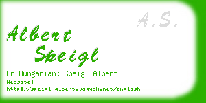 albert speigl business card